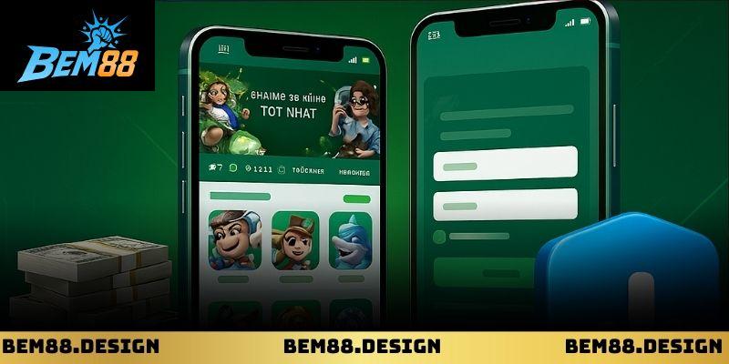 Giao diện tải app BEM88 trên điện thoại Android và iOS